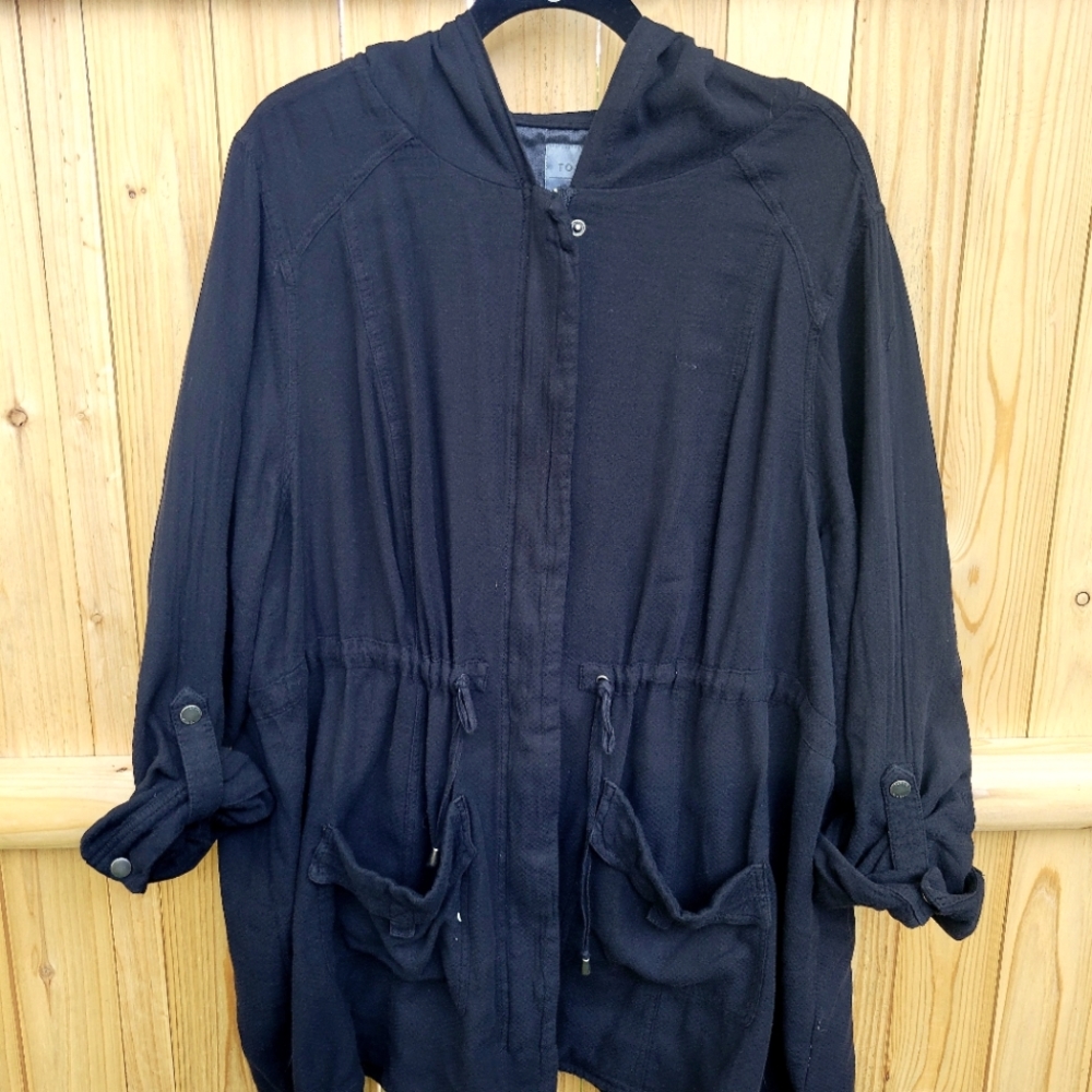 Torrid size 3x black anorak jacket